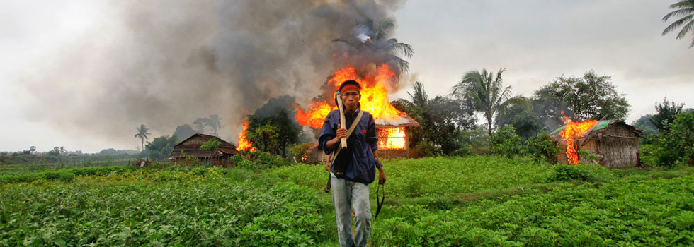 Rohingya Houses Burning